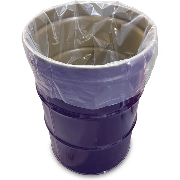 55 Gallon Drum Round Bottom Liner - 4 Mil Clear Plastic 38 x 46 in Drum