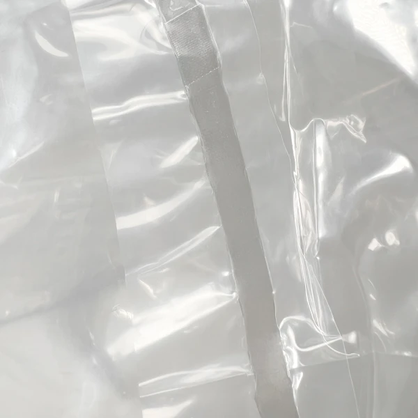 55 Gallon 38 x 46 4 Mil Round Bottom Drum Liner Seal Close up of 55 Gallon Drum Round Bottom Liner - 4 Mil Clear Plastic 38 x 46 Bottom Seal