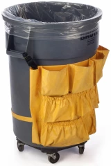 Clear 38 x 72 6 mil 55 Gallon Contractor Bags in Brute Trash Can