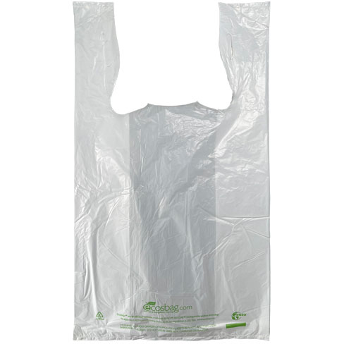 Printed Ecosbag Earth Friendly 11-1/2 x 6-1/2 x 21 White High Density Earth Friendly Bag