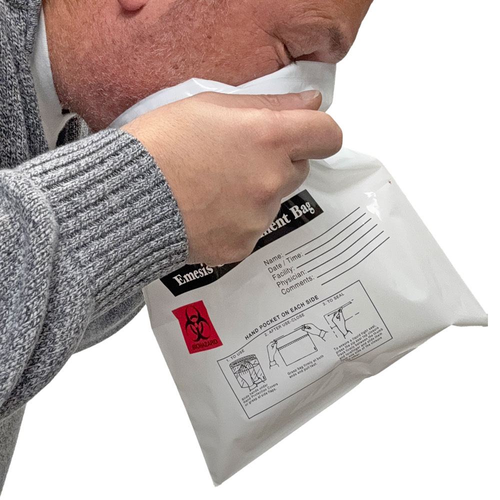 10.25 x 10.25 + 2.5 Emesis Bags with Write On Area