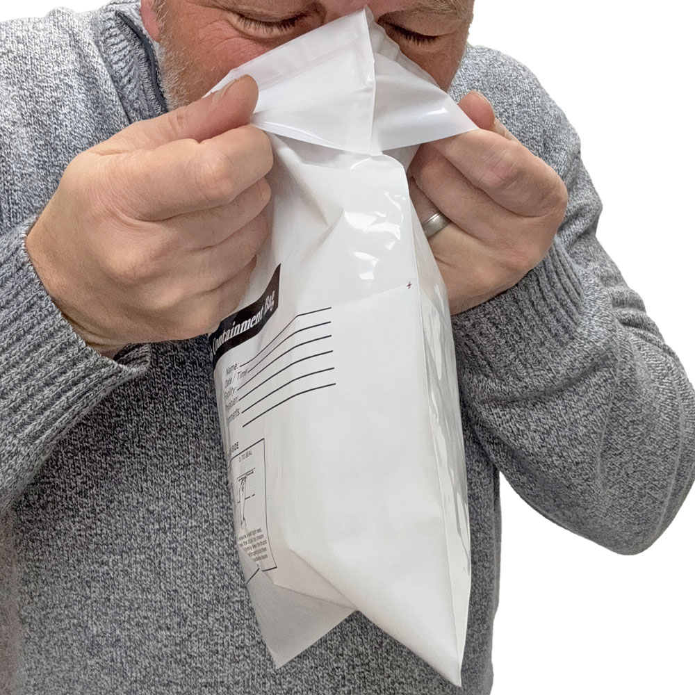 10.25 x 10.25 + 2.5 Emesis Bags with Write On Area