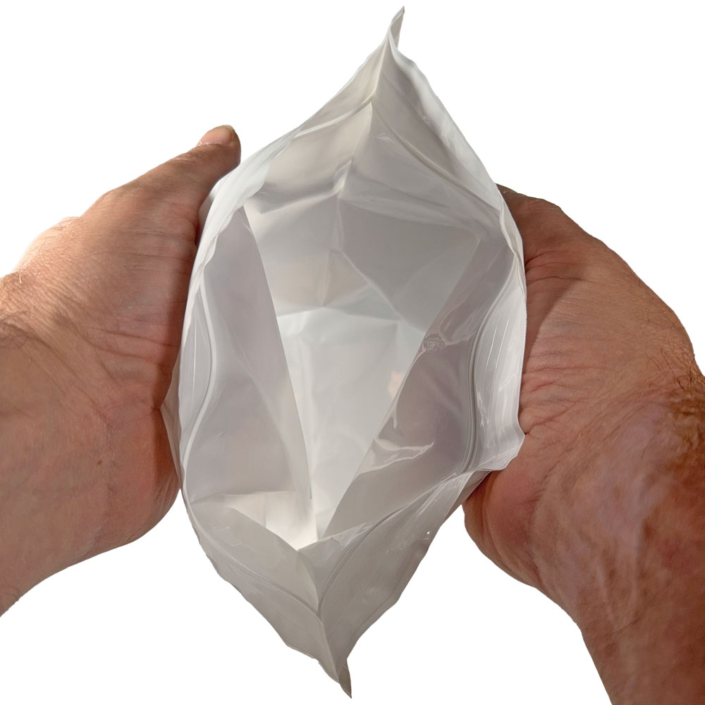 Inside of 10.25 x 10.25 + 2.5 Emesis Bags with Write On Area