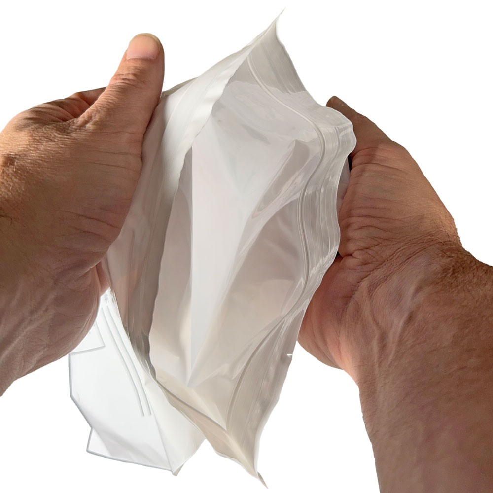 Inside of 10.25 x 10.25 + 2.5 Emesis Bags with Write On Area