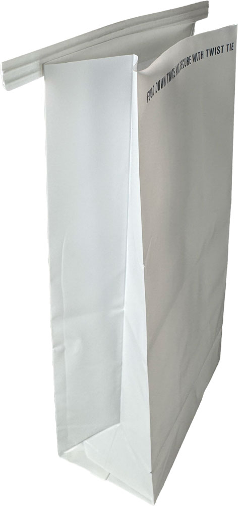 Side Gusset of 4.5 x 2.5 x 8.5 Air Sickness Emesis Bags with Wire Tie Seal