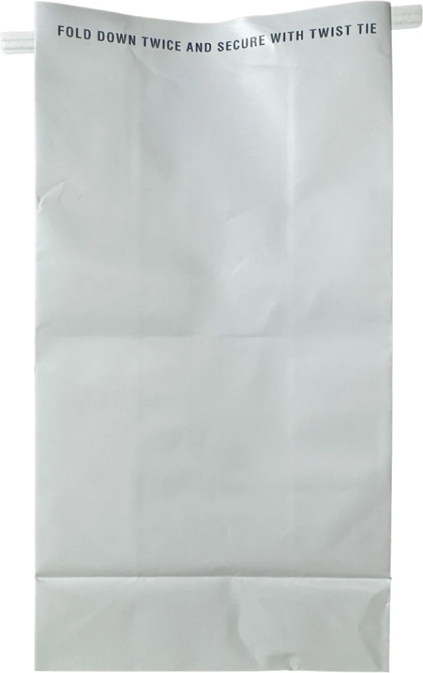 Back of 4.5 x 2.5 x 8.5 Air Sickness Emesis Bags with Wire Tie Seal