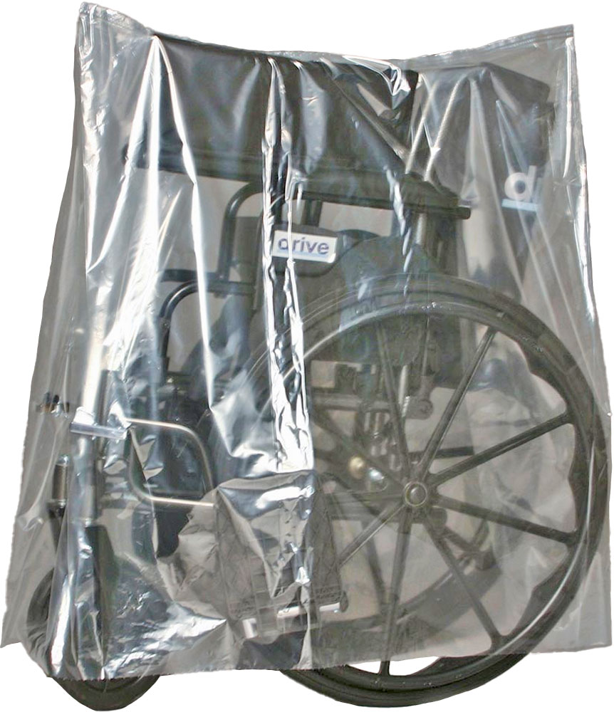LDPE Equipment Cover on Roll Walker Wheelchair Commode