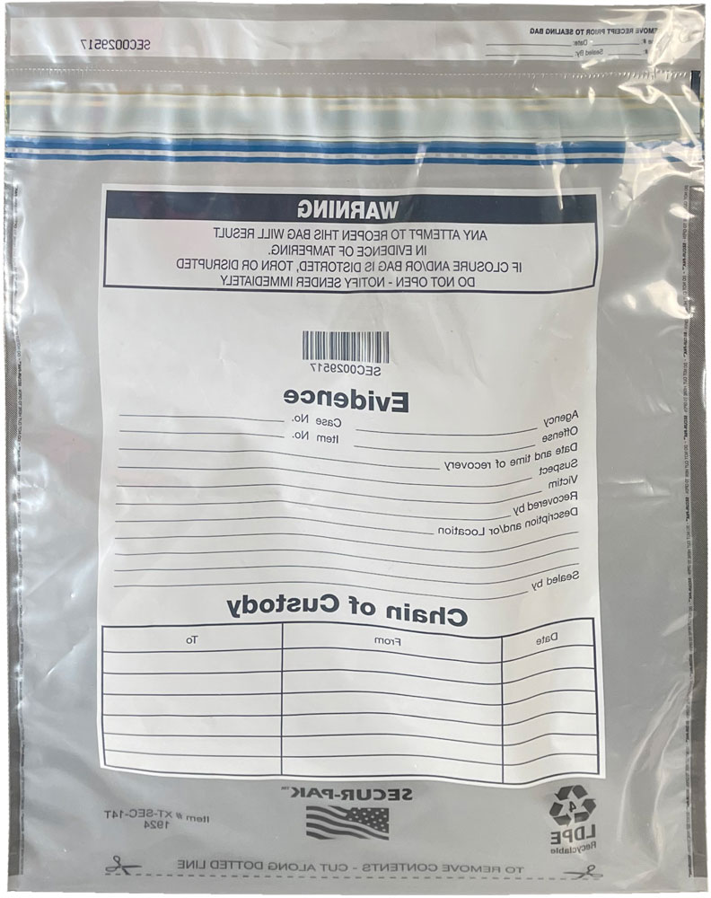Plastic Evidence Bags 19 x 24 Secur Pak Back