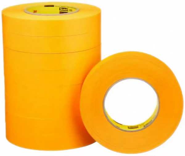 Stacked 3M 2525 24 mm x 55 m Scotch Perform Flatback Tape - 9.5 Mil Stacked Orange 3M 2525 1 inch x 60 yd 9.5 mil Scotch Perform Flatback Tape