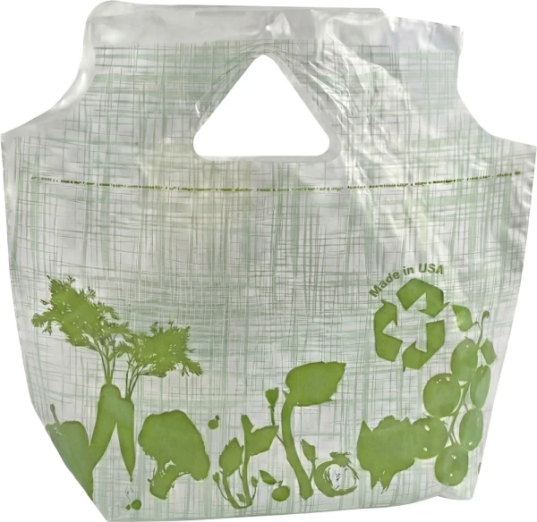 11 x 10 + 3.5 1 Mil Pre-Printed Plastic Lunch Bags 11 x 10 + 3.5 1 Mil Veggies Print Lunch Bags