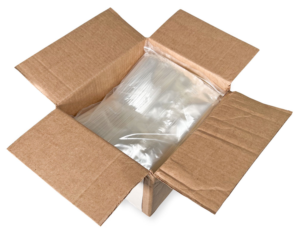 Case of 4 x 2.75 x 10.75 Crimp Bottom Side Gusset Cello Bags 1 Mil