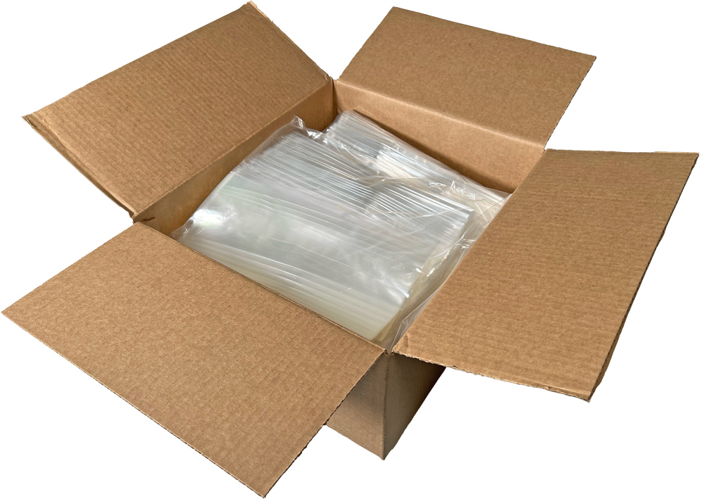 Case of 4.5 x 2.25 x 11 Crimp Bottom Side Gusset Cello Bags 1.5 Mil