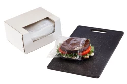 6.5" x 6" 1 Mil Zip Top Sandwich Bags with Dispenser Case