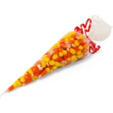 View of 7.5 x 17 Cello Cone Bag with Candy Corn
