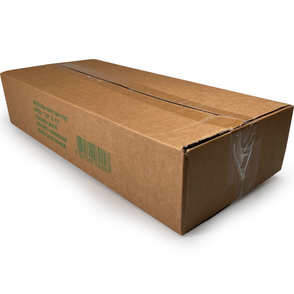 View of 7.5 x 17 Cello Cone Bags in Case