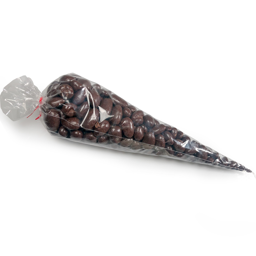 7.5x17 Cone Shaped Bags with chocolate covered almonds