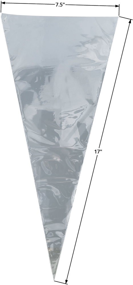 7.5 x 17 Cello Cone Bags Case Dimensions