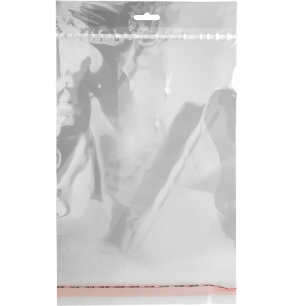 8x10 Retail Header Bags 3x4 Retail Header Bags with Resealable Tape