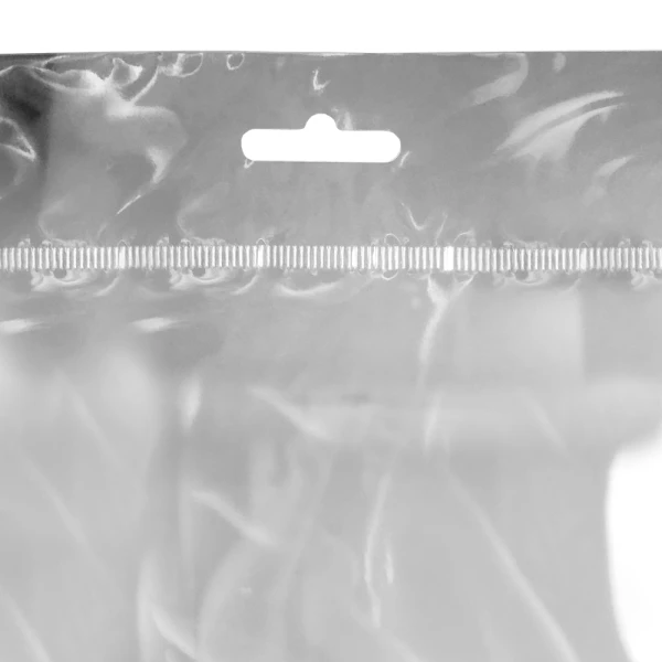 8 x 10 Retail Header Bag with Resealable Tape Hang Hole Hang Hole on 8 x 10 Retail Header Bag with Resealable Tape