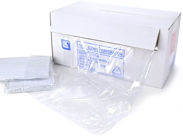LDPE Food Utility Bags with Twist Ties Dispensing LDPE Food Utility Bags with Twist Ties Dispensing
