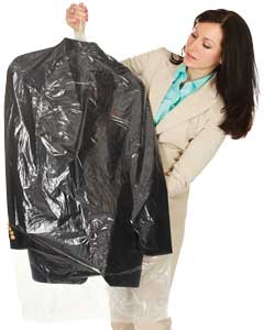 260 bags per roll Dry Cleaning Poly Garment Bags CLEAR 54" 