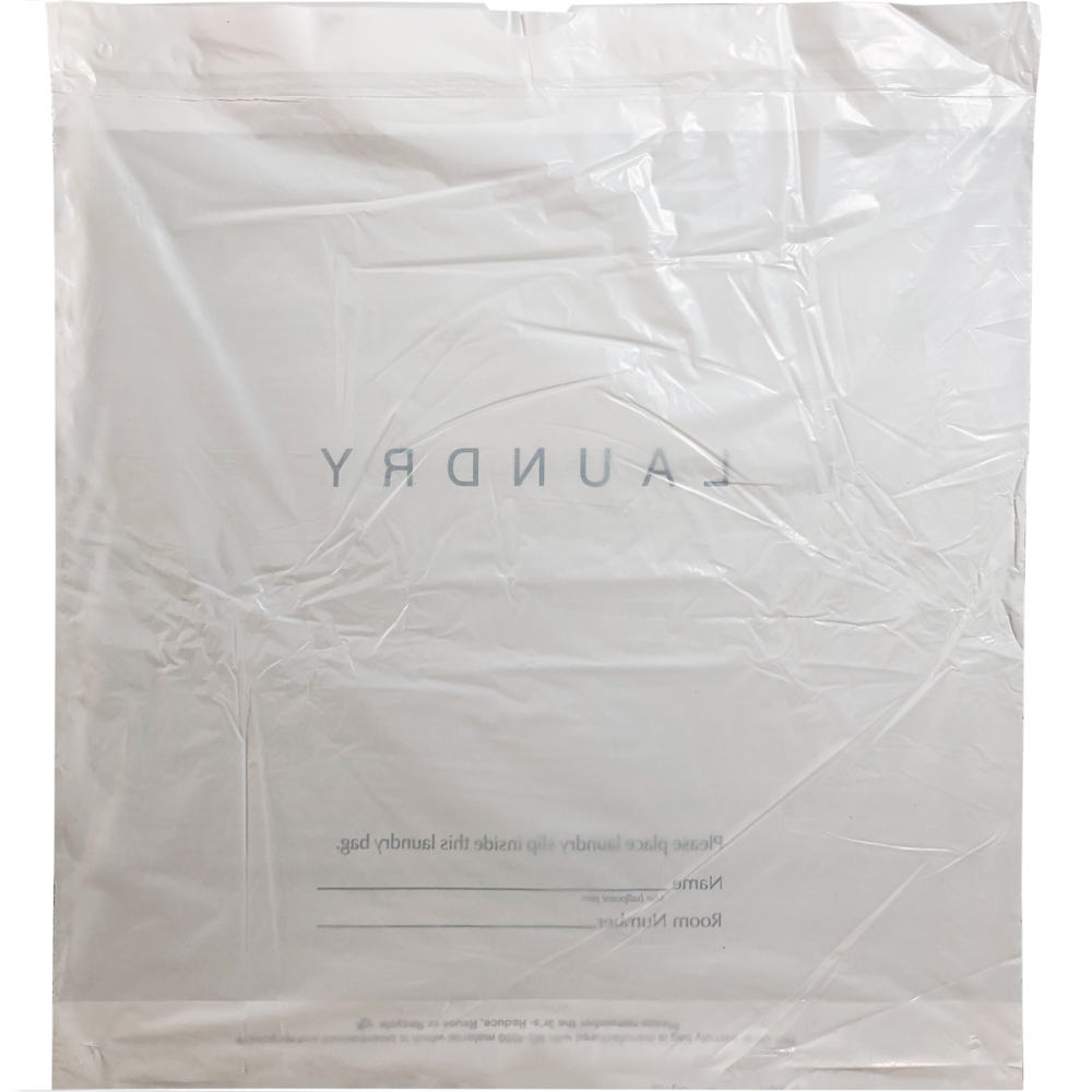 Back of 18 x 19 1.25 Mil Earth Friendly Hotel Laundry Bag