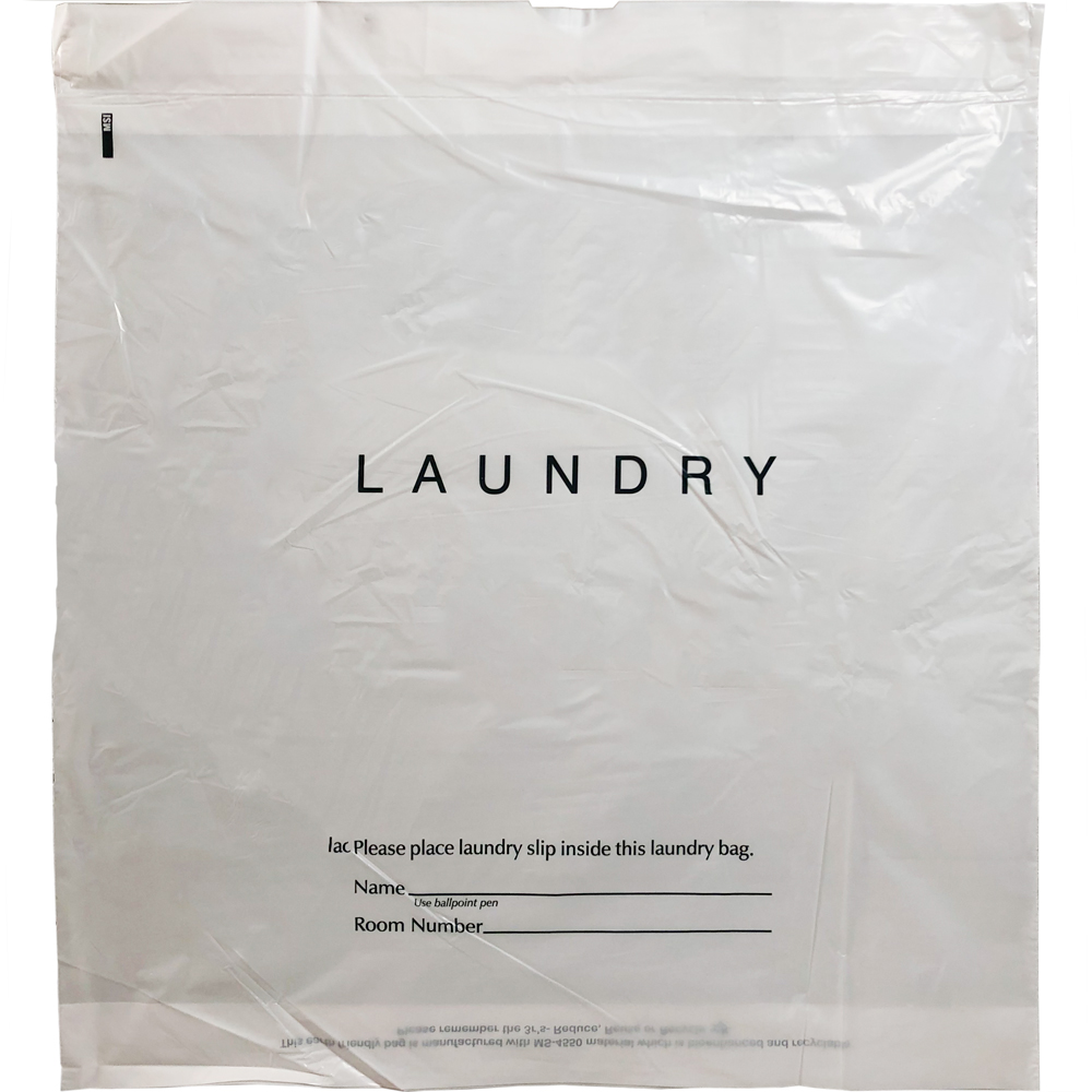 Front of 18 x 19 1.25 Mil Earth Friendly Hotel Laundry Bag
