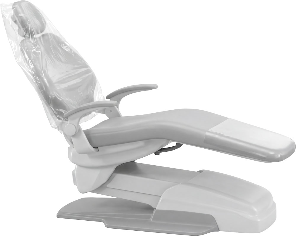 21x4x38 .5 Mil Clear Plastic Dental Half Chair Sleeve on Rolls
