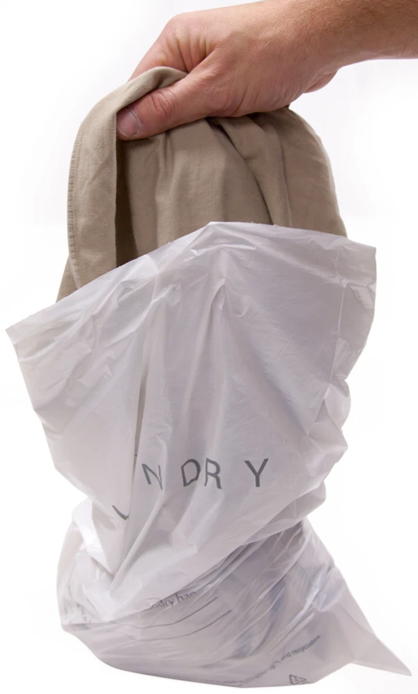 Place Clothes in Tear Strip Hospitality Laundry Bag Place Clothes in Tear Strip Hospitality Laundry Bag