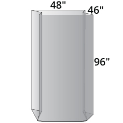 48x46x96 1.5 Mil Gusseted Poly Bags on Roll Measurements