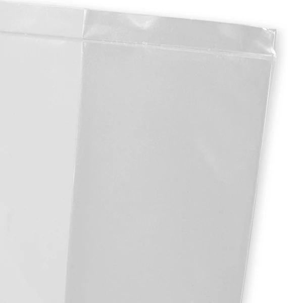 10 x 4 x 20 2 Mil Gusseted Poly Bags Bottom Seal Close up of 10 x 4 x 20 2 Mil Gusseted Poly Bags Bottom Seal
