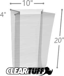 10 x 4 x 20 Gusseted Poly Bags 2 Mil