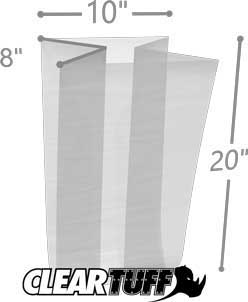 10 x 8 x 20 Gusseted Poly Bags 2 Mil