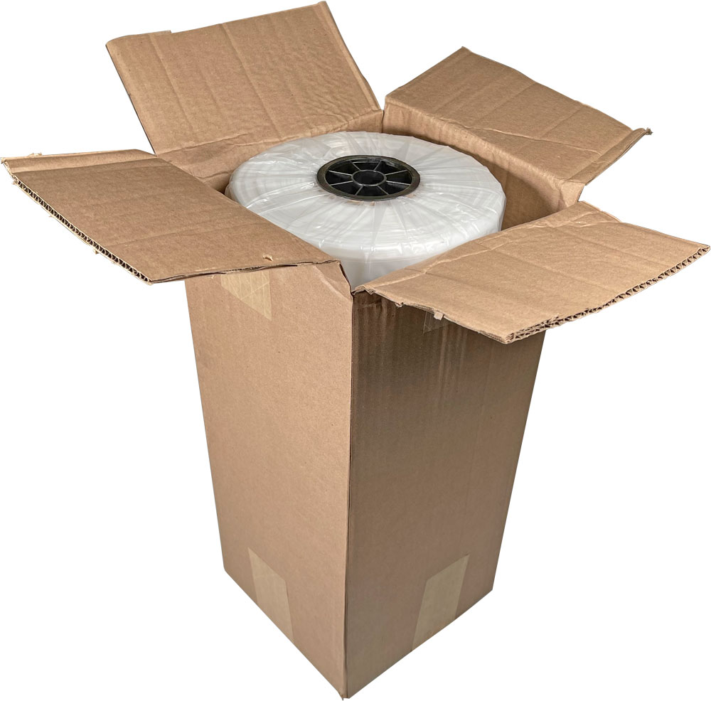 Clear 10x8x24 1mil Gusseted Poly Bags on Roll Case