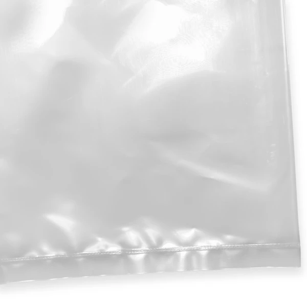 Close up of 12 x 8 x 30 2 Mil Gusseted Poly Bags Bottom Seal