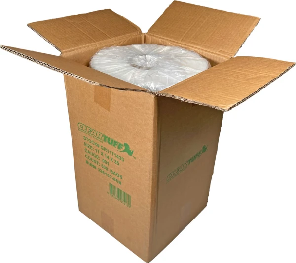 17x14x35 1mil Gusseted Poly Bags on Roll Case Clear 17x14x35 1mil Gusseted Poly Bags on Roll Case