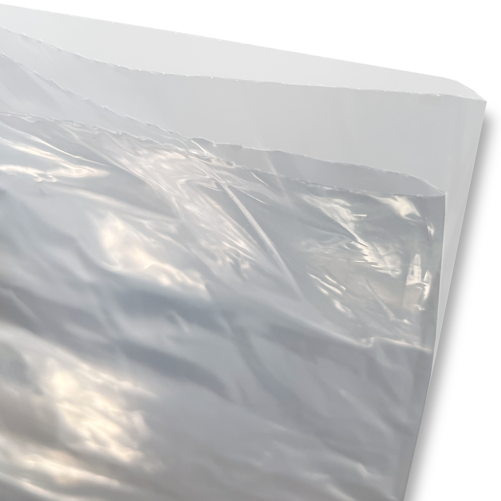 Open Top Side Gusset of 20x20x48 2mil Gusseted Poly Bags on Roll