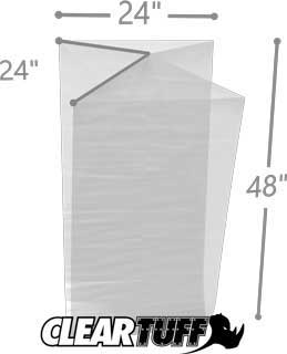 24 x 24 x 48 Gusseted Poly Bags 1.5 Mil