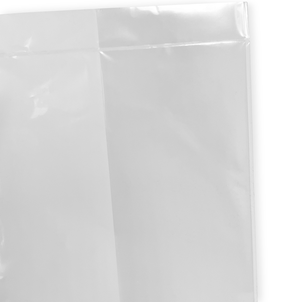 Close up of 4 x 2 x 12 1 Mil Gusseted Poly Bags Bottom Seal
