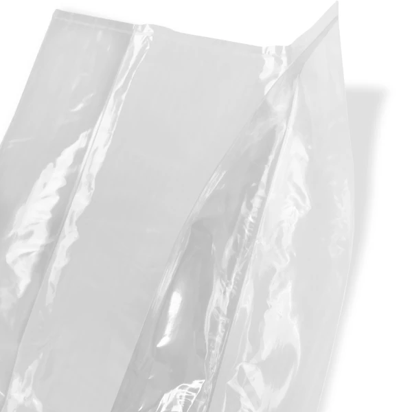 6 x 3 x 15 1 Mil Gusseted Poly Bag Side Gusset Close up of 6 x 3 x 15 1 Mil Gusseted Poly Bag Side Gusset
