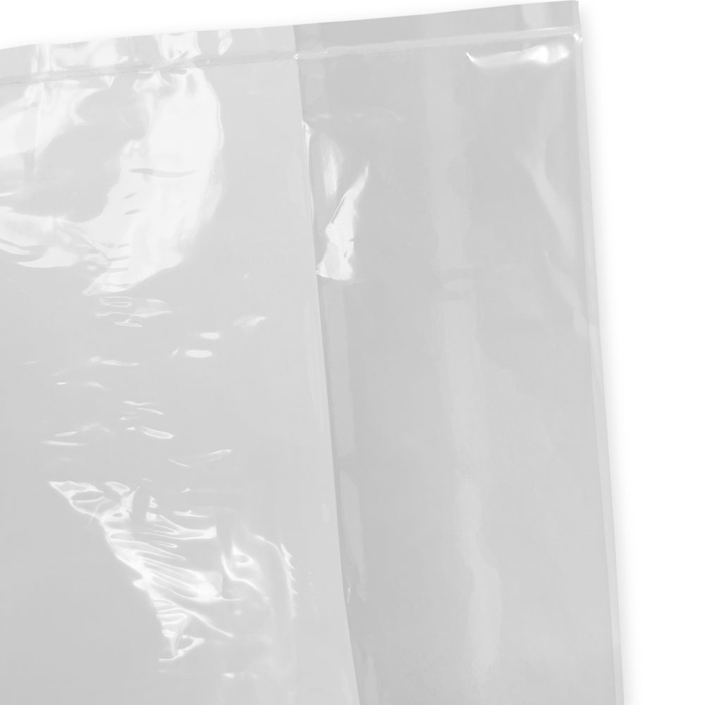 Close up of 6 x 3 x 15 1 Mil Gusseted Poly Bag Bottom Seal