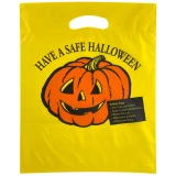 Yellow 12 x 15 Pumpkin Face Halloween Bags Front