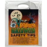 Reflective Silver Frankenstein Trick-or-Treat Bags Front with Safety Tips