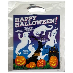 Reflective Silver Ghost Themed Trick or Treat Bags