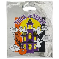 Reflective Silver Haunted House Trick-or-Treat Bags