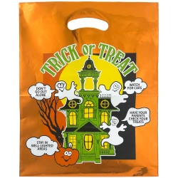 Reflective Orange Haunted House Trick-or-Treat Bags