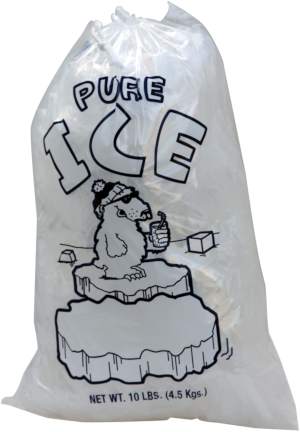 10 lb Crystal Ice Icebag with Drawstring 