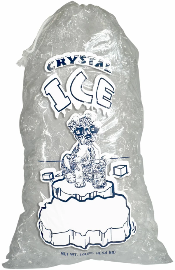 10 lb Crystal Ice Icebag with Drawstring 