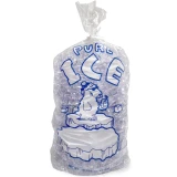 10 lb Ice Bags Plain Top On Wicket PURE ICE with Ice in Bag