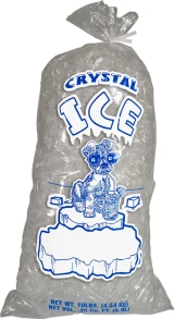 10 lb Plain Top Crystal Ice Plastic Ice Bag Dog